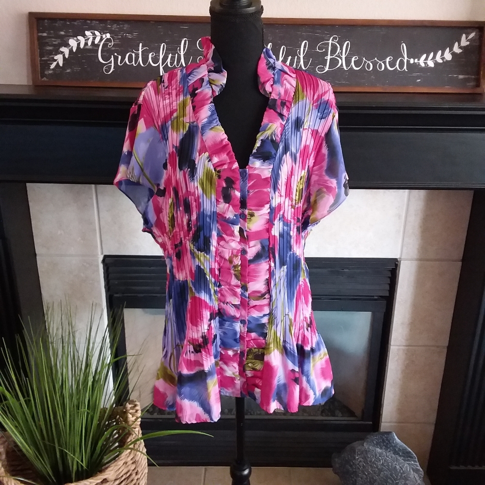 Sunny Taylor Ladies Button Front Blouse